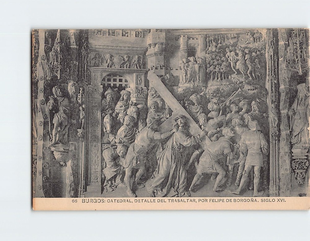 Postcard Detail of the Rear Altar Felipe de Borgoña Burgos Spain