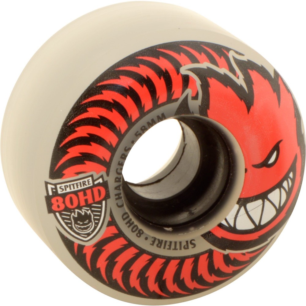 Spitfire 80hd Charger Classic 58mm Clear/Red Skateboard Wheels (Set of 4)