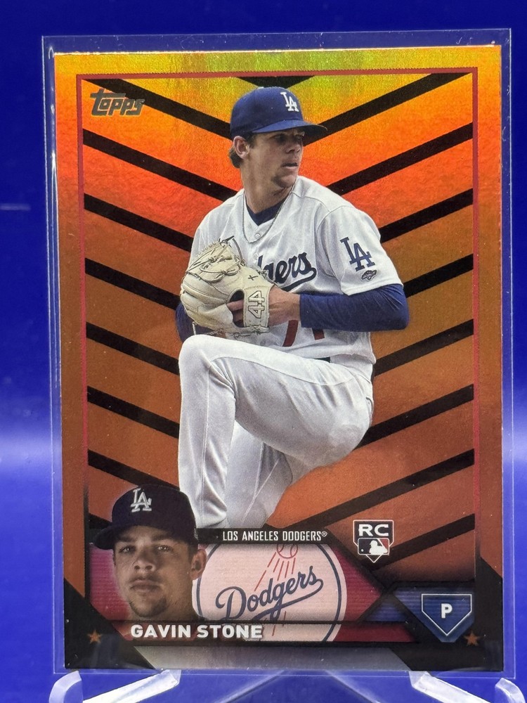 2023 Topps Update Gavin Stone #US70 Orange and Black Foil Los Angeles Dodgers