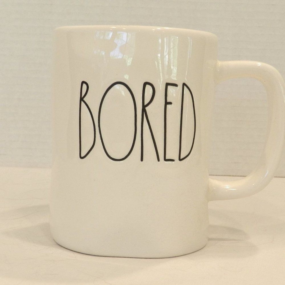Rae Dunn Artisan Collection coffee mug BORED