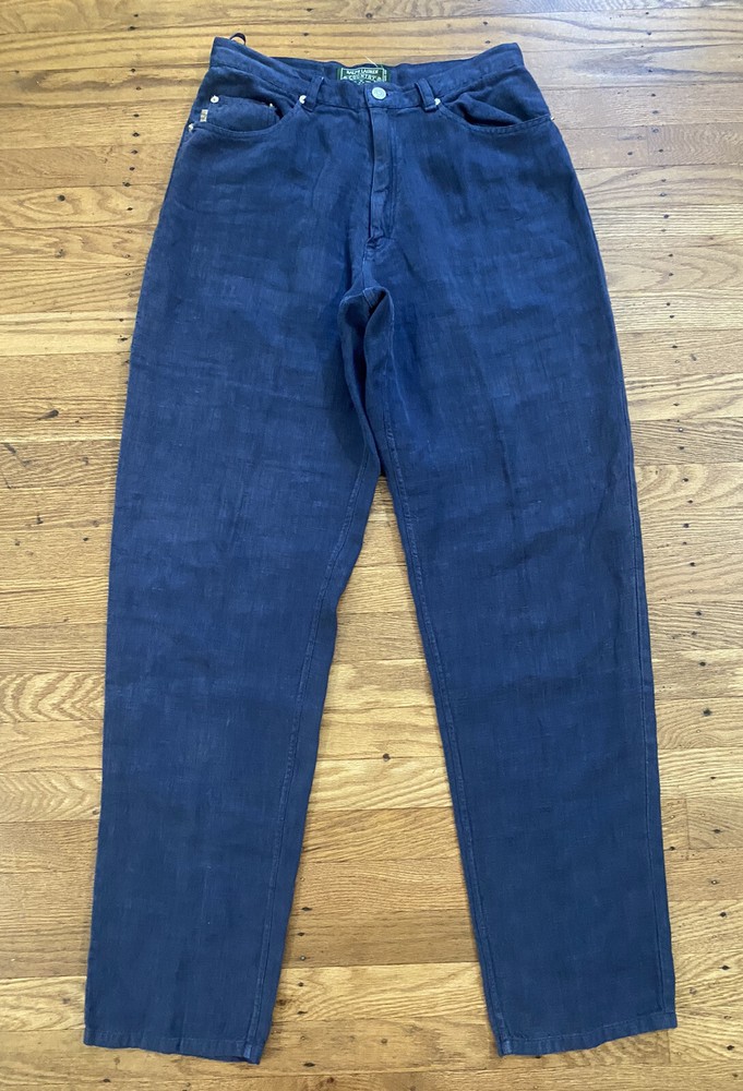 vintage Ralph Lauren COUNTRY womens LINEN Pants.High Waist/relaxed Fit.6 tall