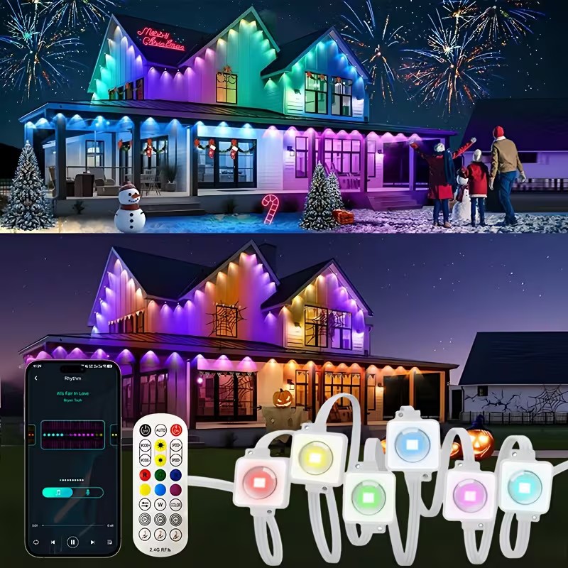 Smart Permanent Outdoor Lights RGB Waterproof Eaves Lighting for House Decor