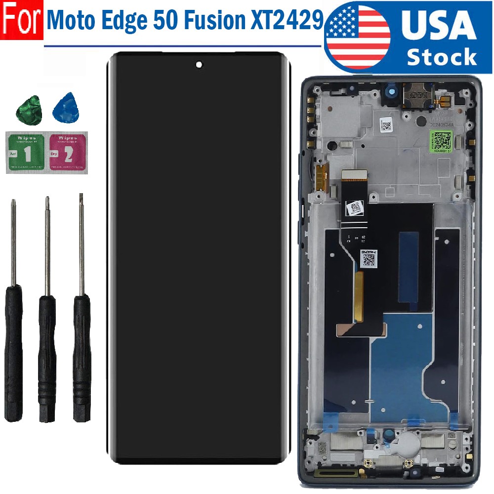 OLED For Moto Edge 50 Fusion XT2429-1 LCD Display Touch Screen Digitizer + Frame