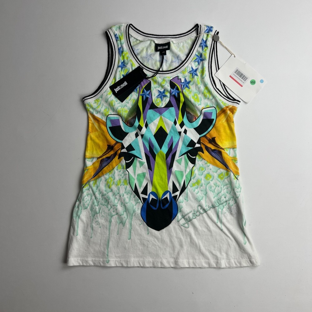 NWT Just Cavalli Women's Tank Top 40 Size Animal Print