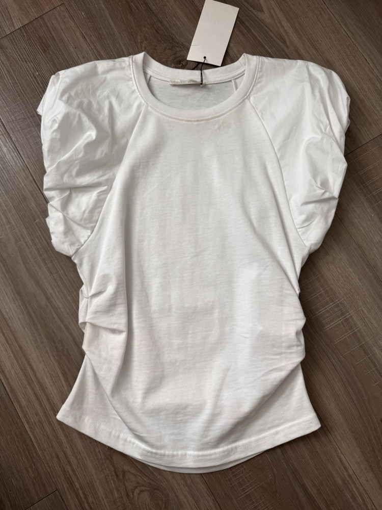 Zara Top Women’s T-shirt Puffs Sleeve Medium