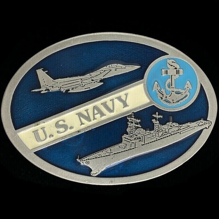 US Navy Officer Naval Usn Sailor Scpo Military Veteran NOS Vintage Belt Buckle
