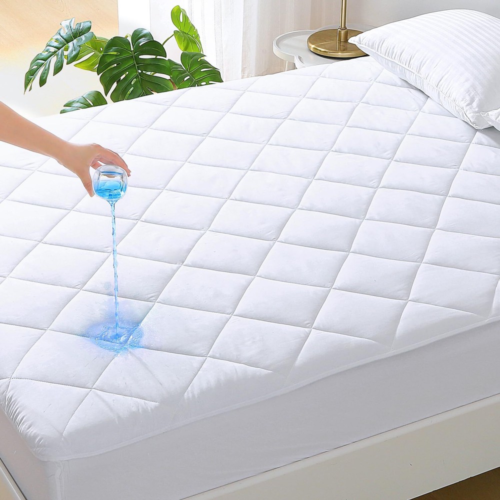 Queen Size Mattress Protector Pad Quilted, 100% Waterproof Mattress Cover Que...