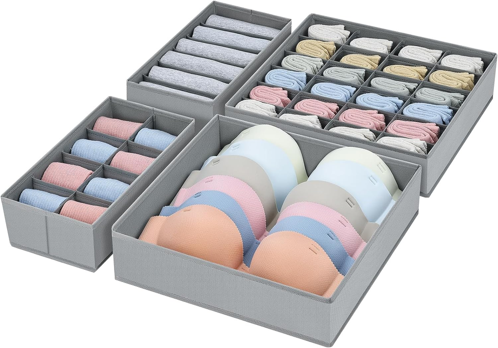 Drawer Organizer Clothes - Foldable Underwear Organizer and Sock Organizer, Sock