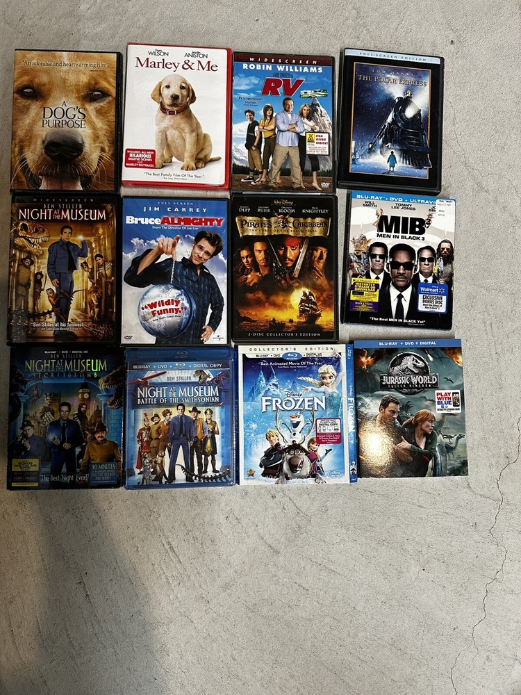 (12) DVD's Assorted Movie Titles, 8 sealed & 4 opened and inspected some Blu Ray