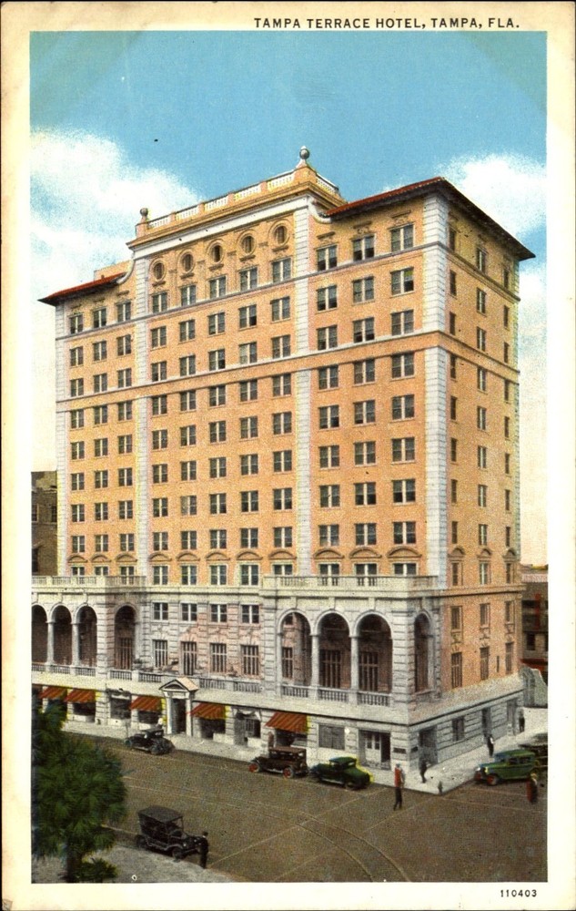 Tampa Terrace Hotel Tampa Florida FL ~ 1920s vintage postcard