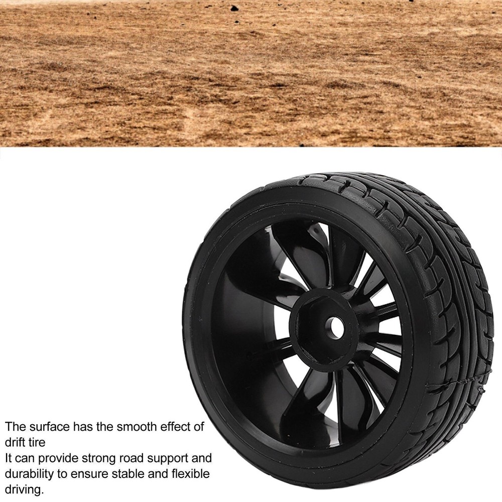 4PCS 1/10 Drift Car Tires Hard Tyre for Tamiya TT02 On Road Drifting Car RC