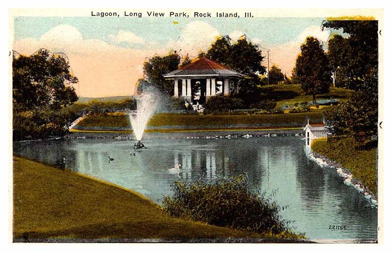 Postcard FOUNTAIN SCENE Rock Island Illinois IL m/09 AR7441