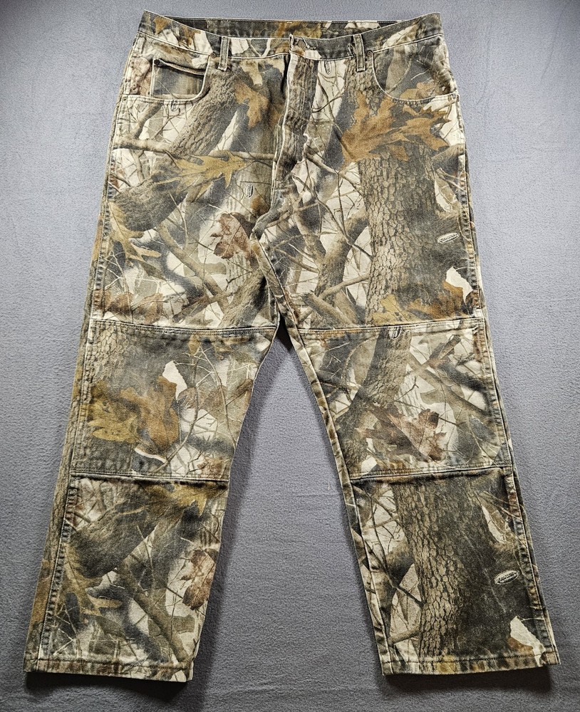 Vintage 90s Wrangler Realtree Hardwoods camo double-knee pants size 40x28