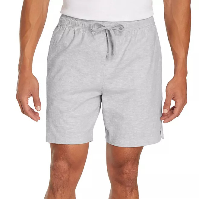 GAP Mens Pull-On Linen Shorts GREY Size MEDIUM Adj Waist Pockets Comfort NEW