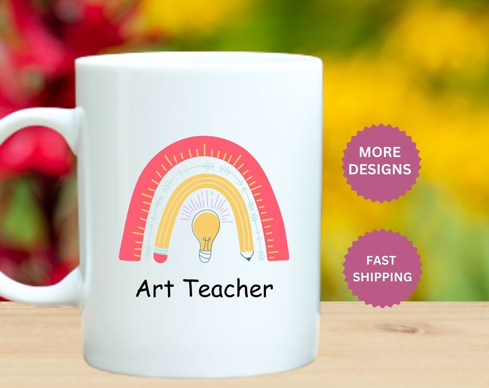 Art Teacher Mug Rainbow Art Teacher Gift Personalized Artist Mug Artist Gifts Fo