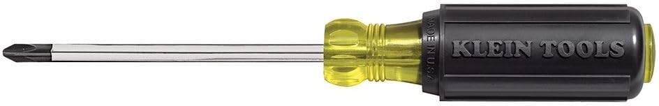 Klein Tools 603-4 Phillips Screwdriver 4 Inch Made in USA Black Yellow