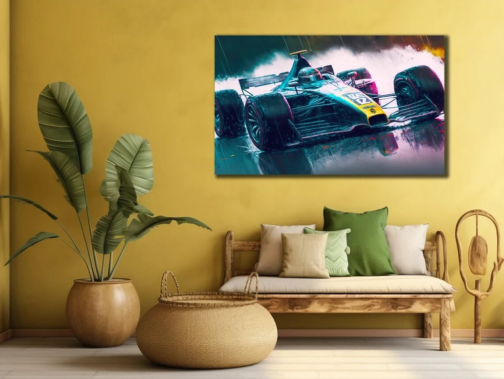 Sports Car Vintage Abstract Art Paint Wall Art Canvas Unframed Print Art