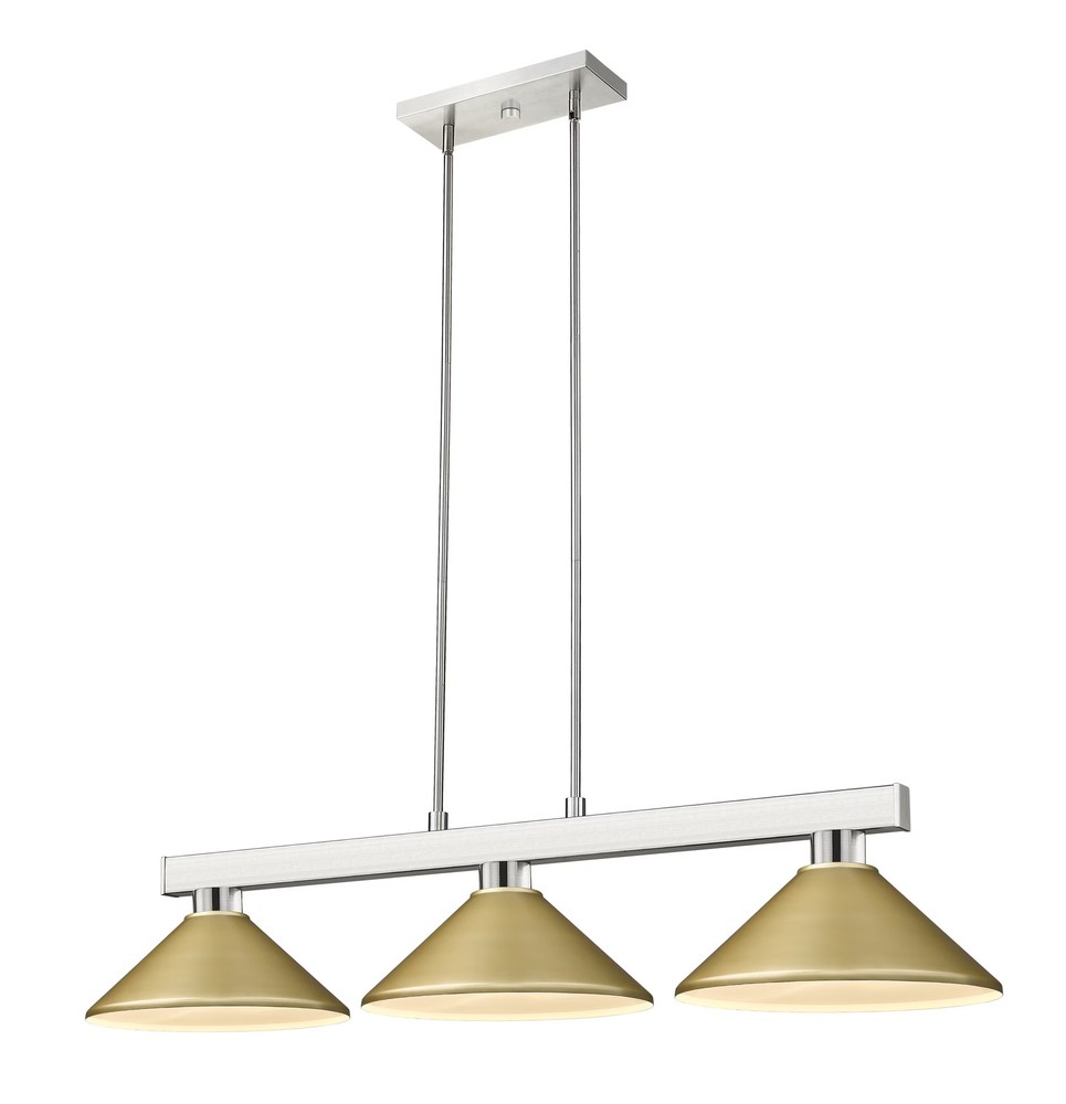 Cobalt 3-Light Linear Pendant Light In Brushed Nickel