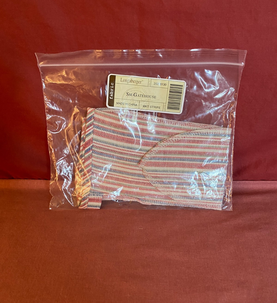 Longaberger Small Gatehouse Basket Liner Market Stripe NIP
