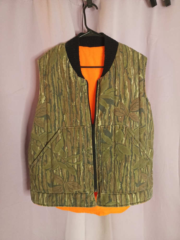 Vintage Walls Blizzard Pruf Hunting Vest Jacket Reversible Mens Size Large/Reg