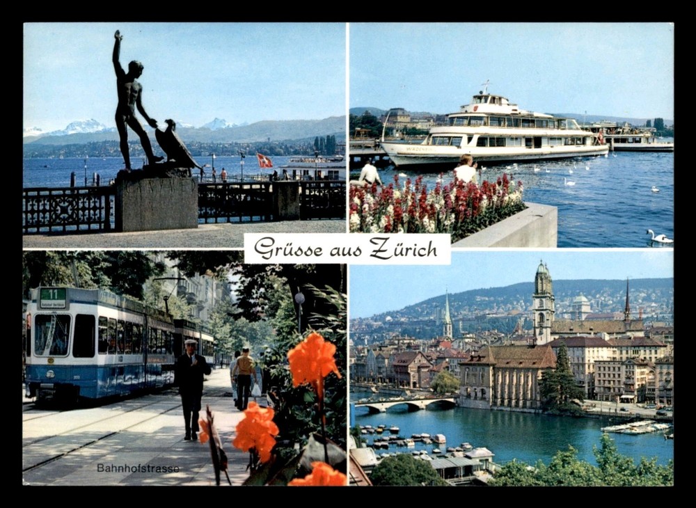 Multiview Zurich Switzerland Grusse aus Zurich Postcard Unposted Vintage
