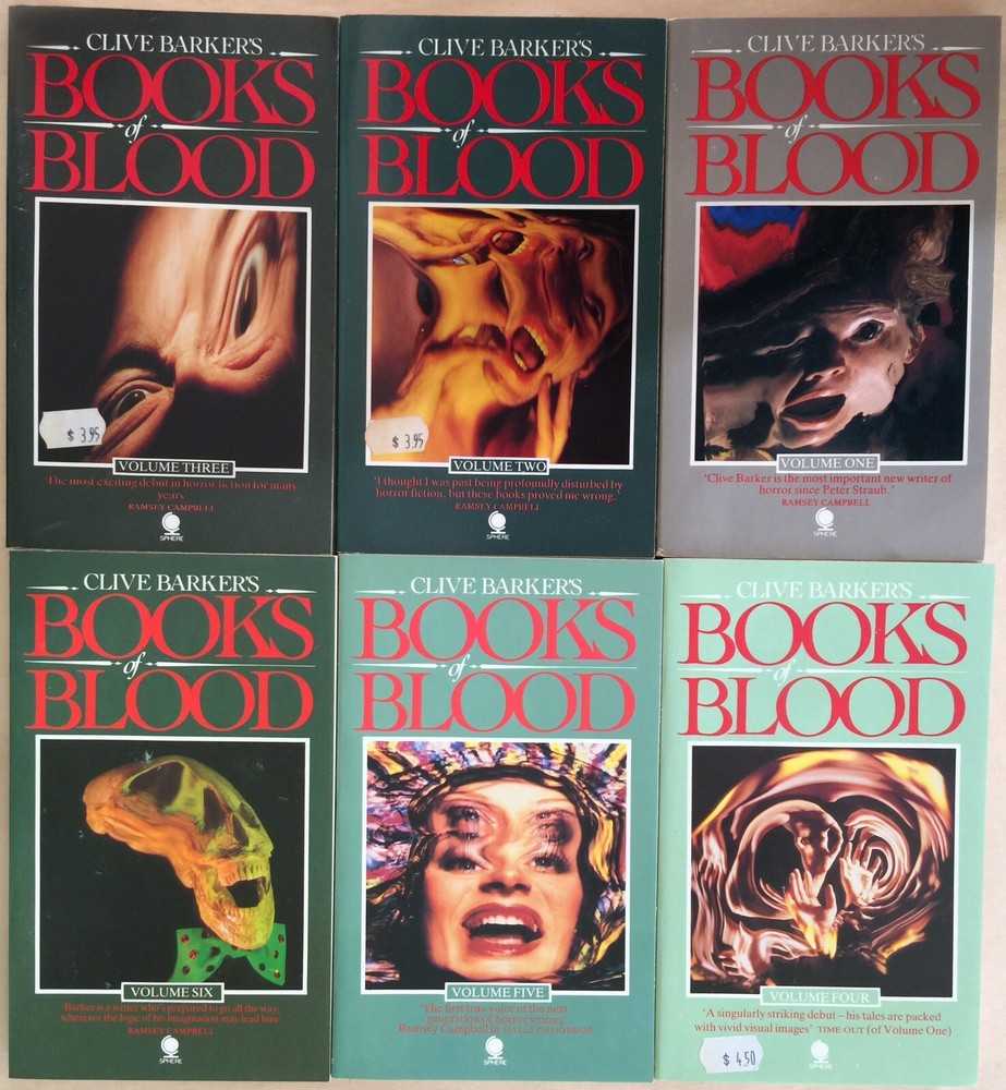 Books of Blood Volumes 1-6 by Clive Barker (1984) Fine 1sts