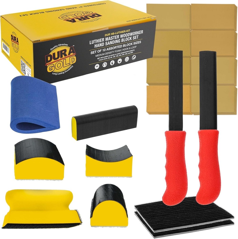 Comprehensive Guitar Sanding Profile Tool Set - 10-Piece with Sandpaper Variety