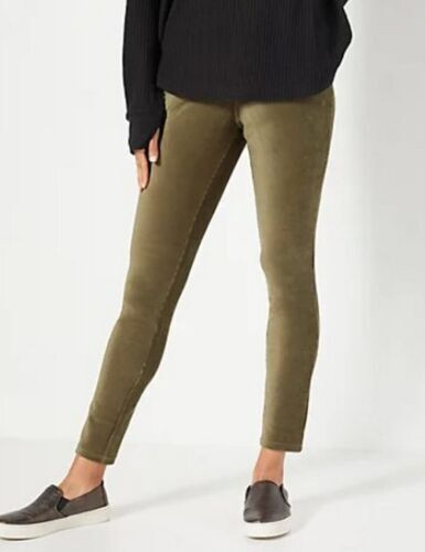 Belle Kim Gravel Women's Fine Pinwale Knit Corduroy Jeggings OLIVE - size 0