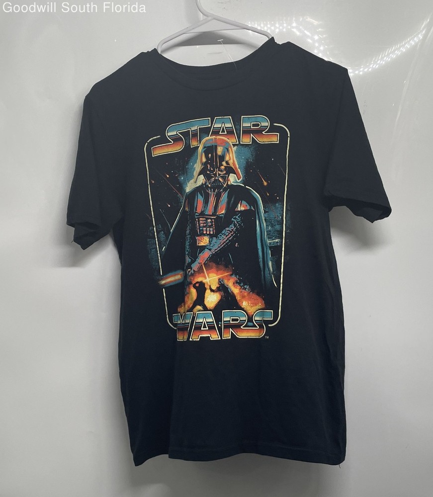 Mad Engine Mens Black Graphic Print Star Wars Darth Vader Pullover T-Shirt XXL