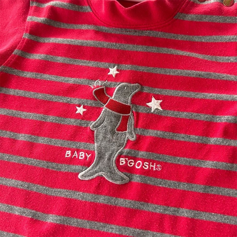 VTG Y2K Baby B'gosh Unisex Striped Romper Jumper with Seal Design Multicolor