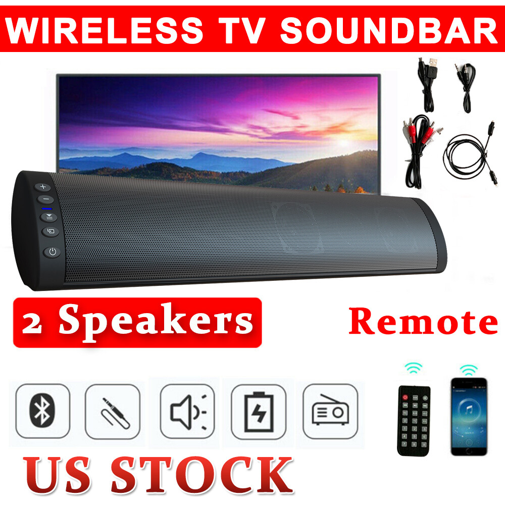 Bluetooth 5.0 Sound Bar Wireless Home Theater Subwoofer Wall Mount Soundbar