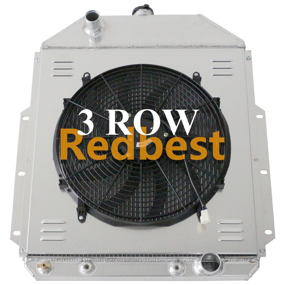 3 Row Radiator+Shroud+Fan For 1942-1952 Ford F1 F2 F3 Truck Pickups Chevy V8 Eng