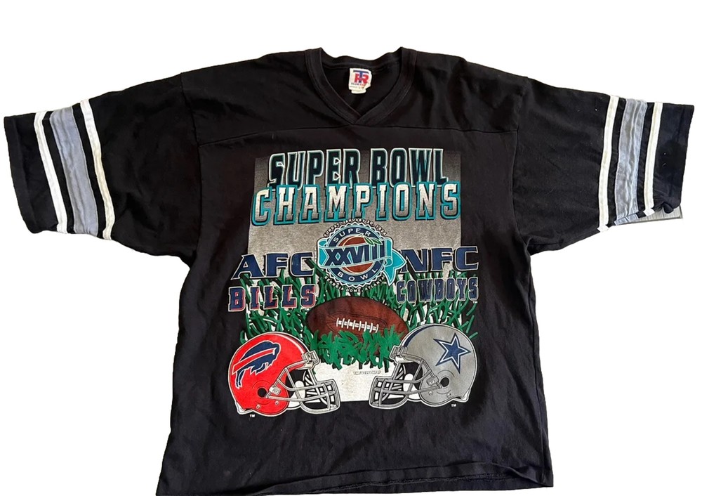 Super Bowl XXVII T-Shirt Size XL Bills vs Cowboys Rose Bowl 27 1993 Vintage