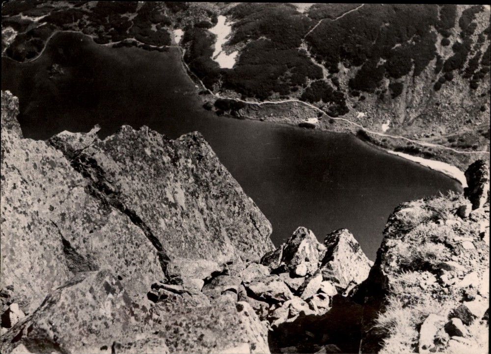 RPPC Czarny Staw Gasienicowy Koscielisko Tatra Mountains vintage postcard c240
