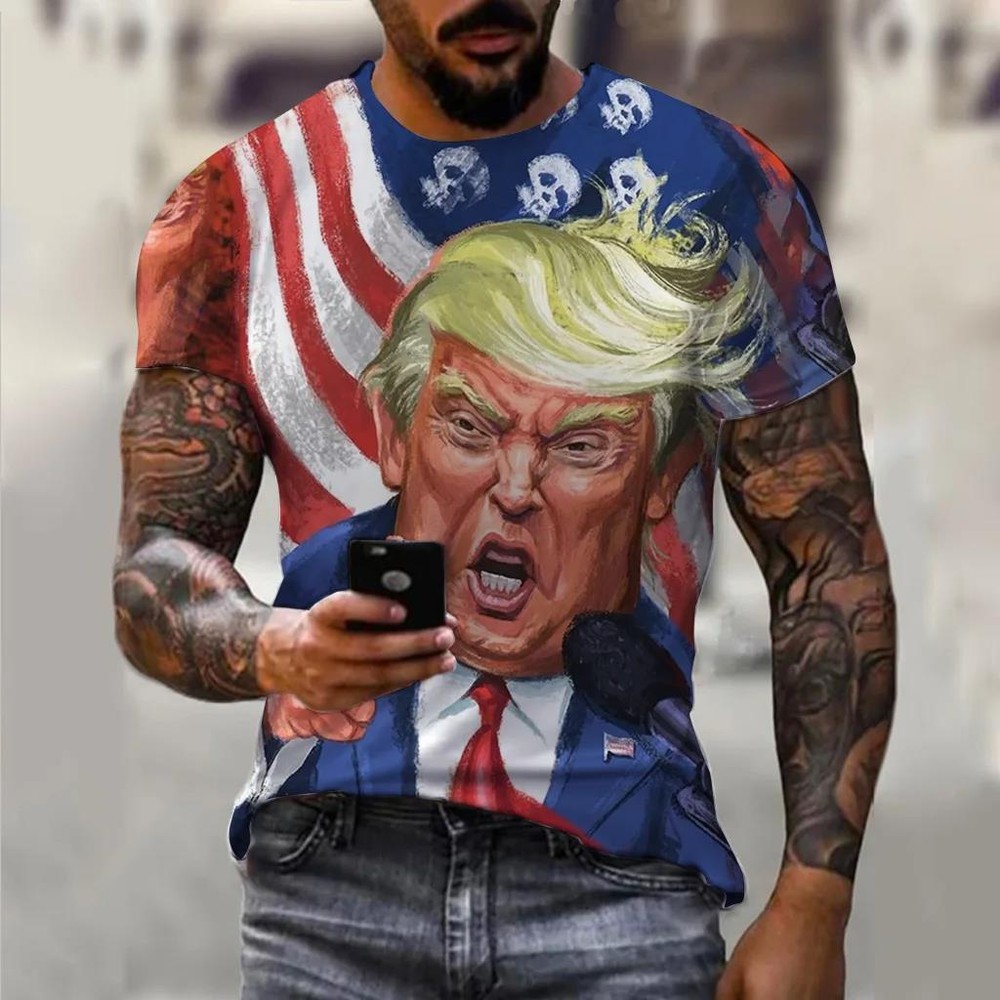 Trump Funny Pictures 3D Printed Clothing Men s Top T-shirt  Size S-5XL