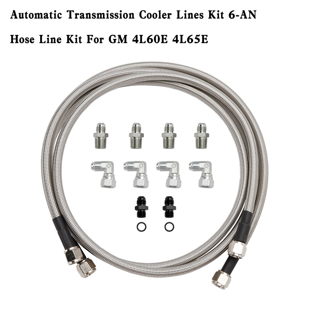 Automatic Transmission Cooler Lines Kit 6-AN Hose Line Kit For GM 4L60E 4L65E