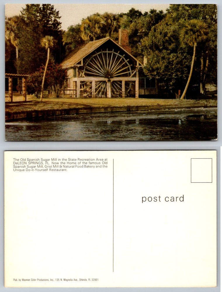 Old Spanish Sugar Mill De Leon Springs FL Grist Mill Restaurant Postcard