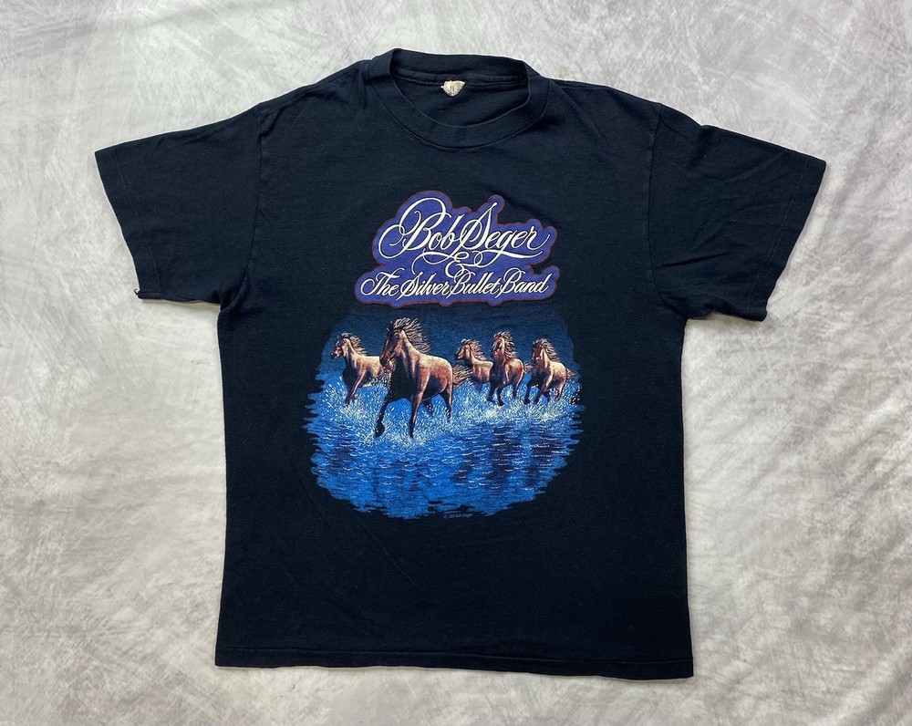 Vintage 1980 Bob Seger And The Silver Bullet Band Against The Wind Shirt Sz S/M
