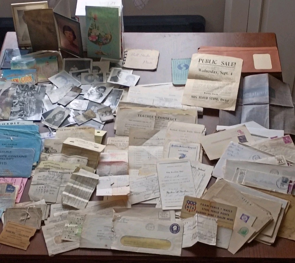 ESTATE FIND Vtg. Ephemera  Lot 1900s-1960 Military,Farm, Post Cards,Photos,TaxMemphis, Missouri, Scotland County