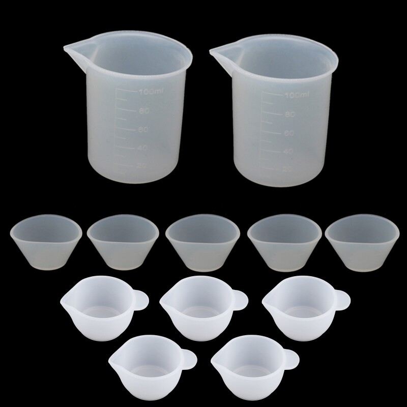 12Pcs Silicone Measuring Cups for Epoxy Resin Kit – Essential Tools for Beginners