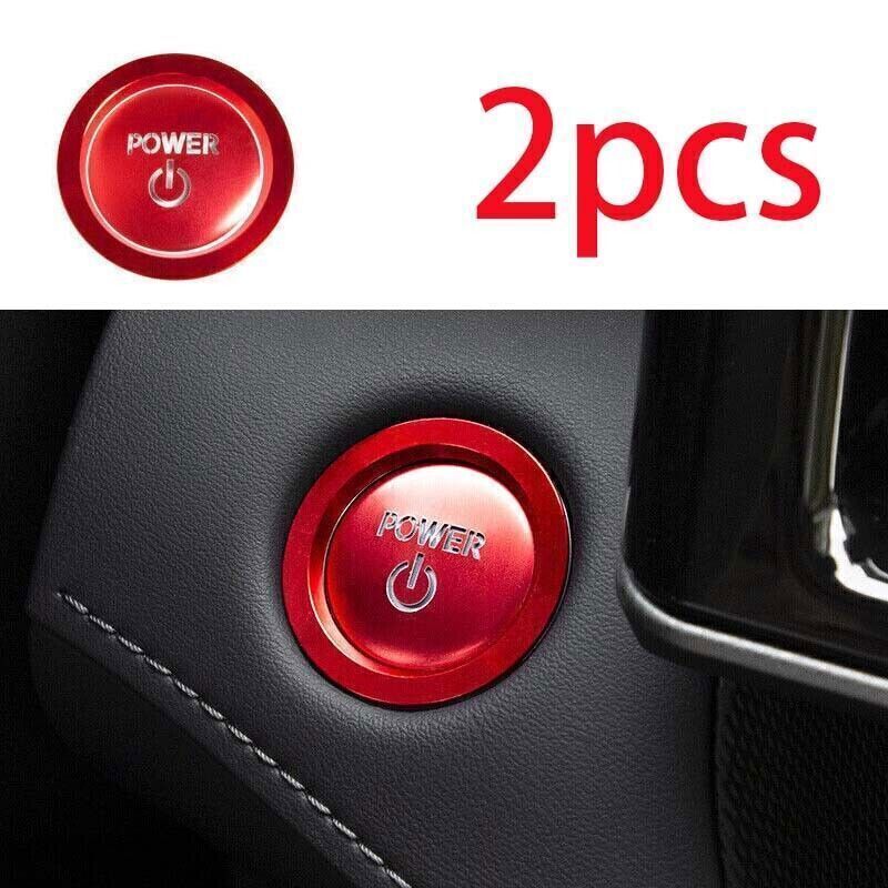 For Toyota Highlander 2020-2023 2Pcs Red Aluminum One-Click Startup Cover Trim