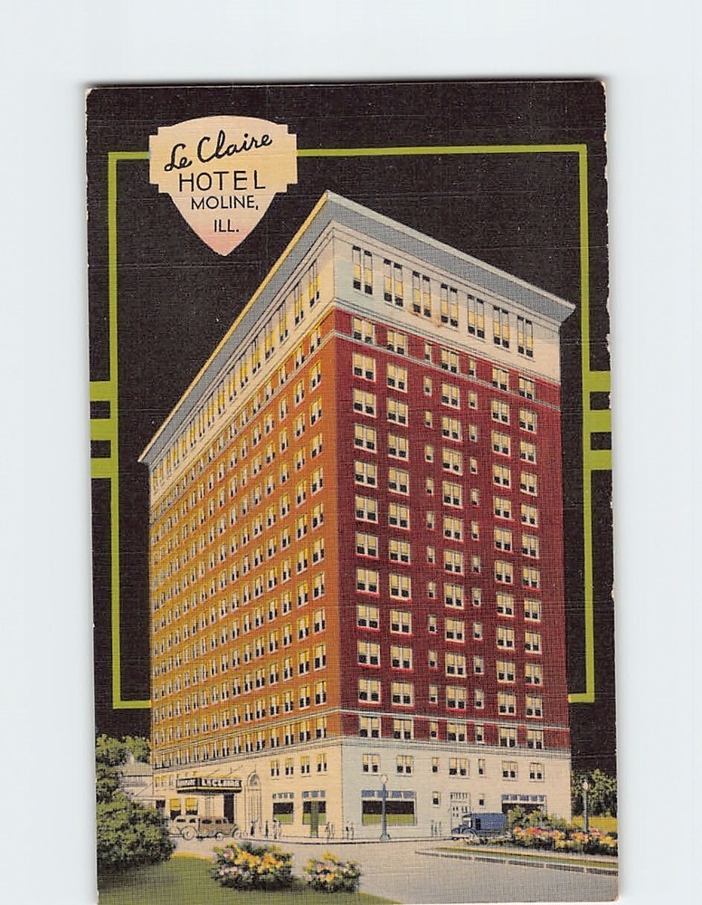 Postcard Le Claire Hotel Moline Illinois USA