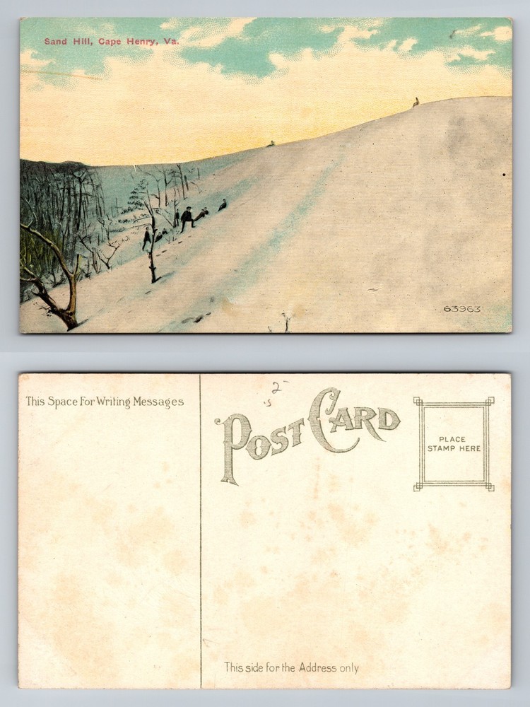 Cape Henry, VA-Virginia, Sand Hill Dune Scene with Visitors Vintage Postcard