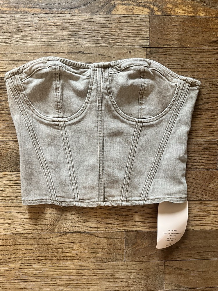 NWT Shein Strapless Cropped Top Size Small Womens