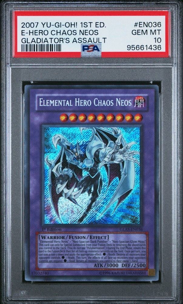 Elemental Hero Chaos Neos 2007 GLAS Secret Rare 1st Ed PSA 10 Gem Mint