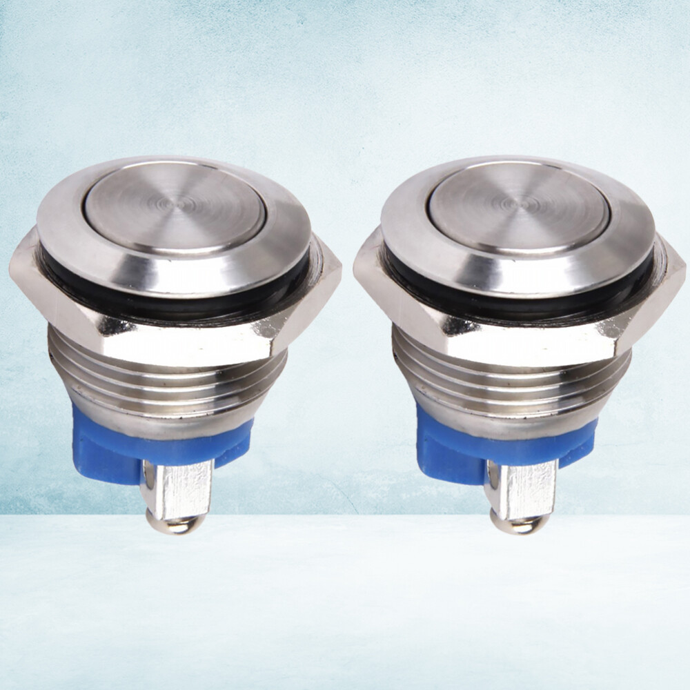 16mm Waterproof Momentary Push Button Switch for Boat Car 2Pcs