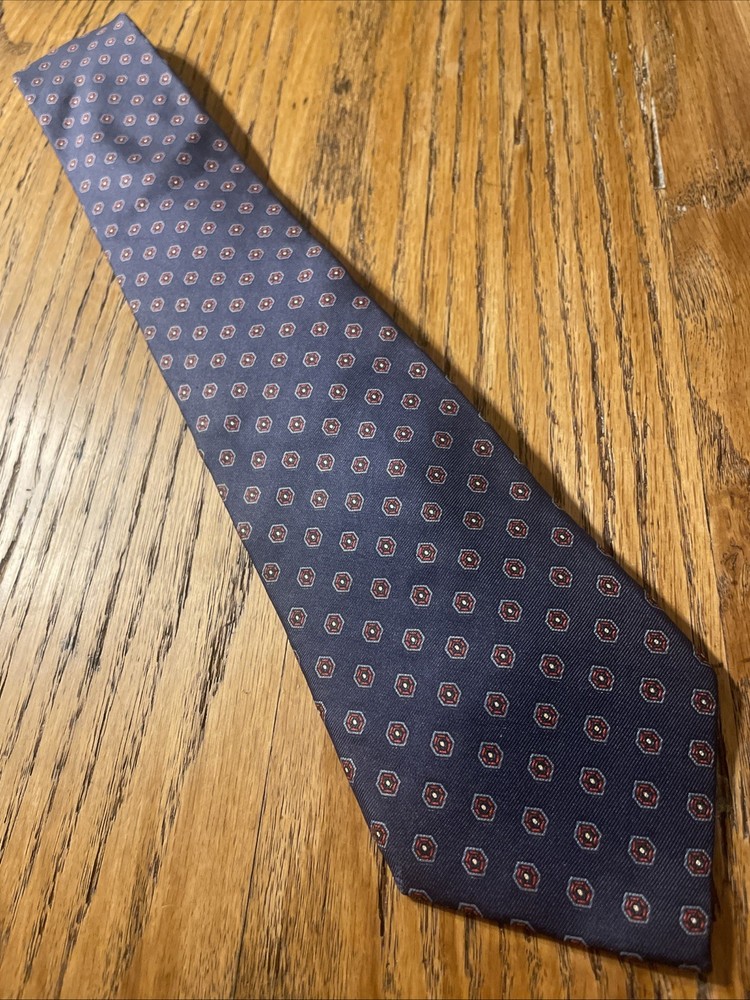 Vintage EUC 417 By Van Heusen Silk Foulard Tie Hand Made Men’s Necktie