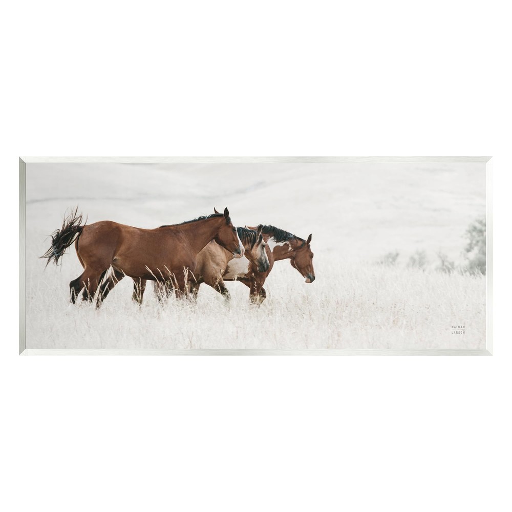 Trotting Horses Landscape Wall Plaque Art Design by Nathan Larson