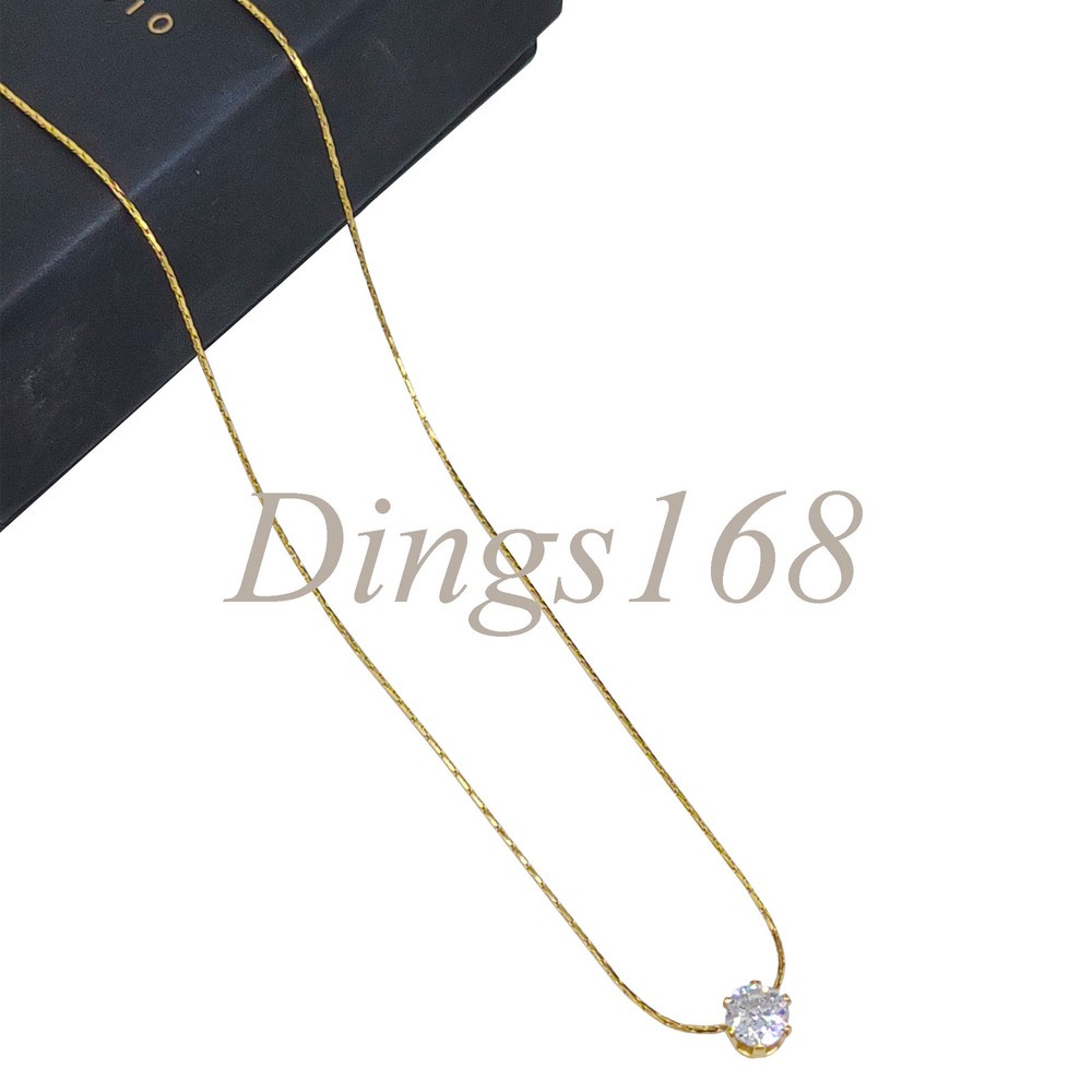 Real 18K Yellow Gold Filled 5mm Crystal Pendant 16
