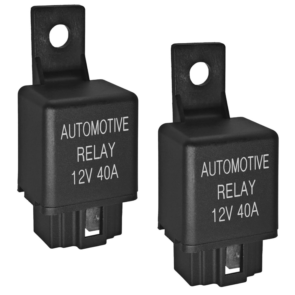 FLS821 Relay 12V 40A (Pack of 2) - Universal SPST 4-Pin Heavy Duty Automotive Re